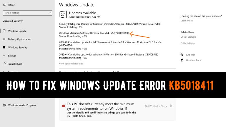 How to Fix Windows Update Error KB5018411