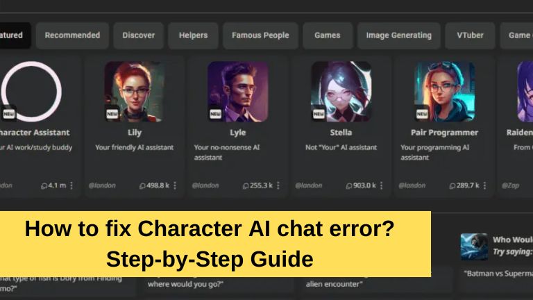How to fix Character AI chat error? Step-by-Step Guide